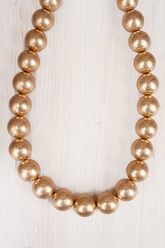 Antique Goldtone Pearl Necklace